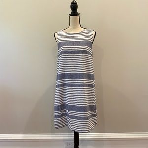 BeachLunchLounge Blue/White striped linen dress - Size M